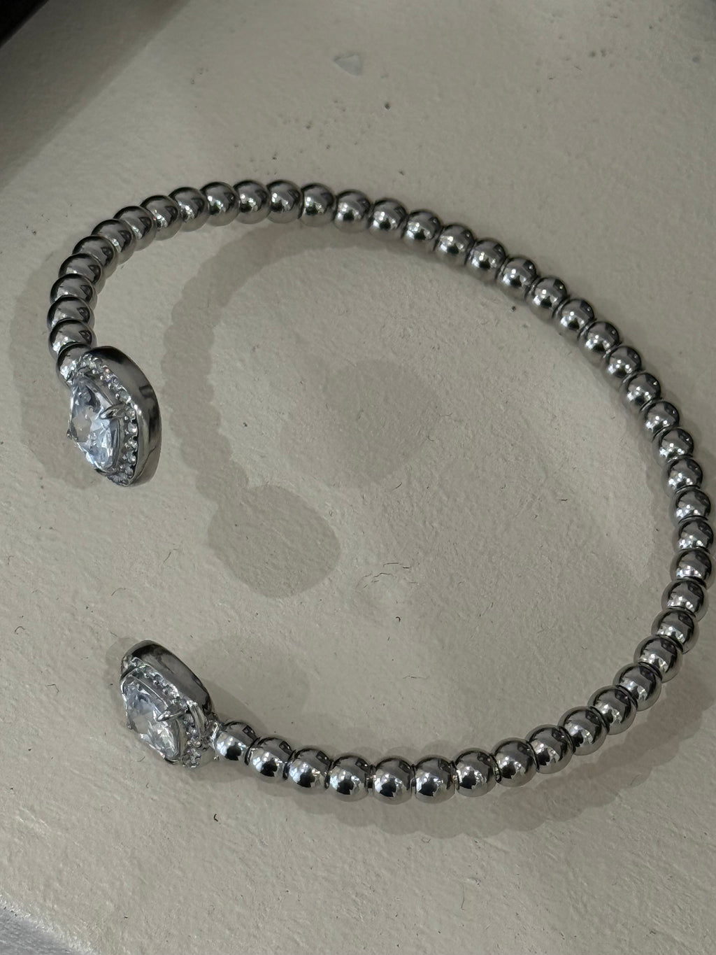 Bracelet Jonc 2 pierres Argent
