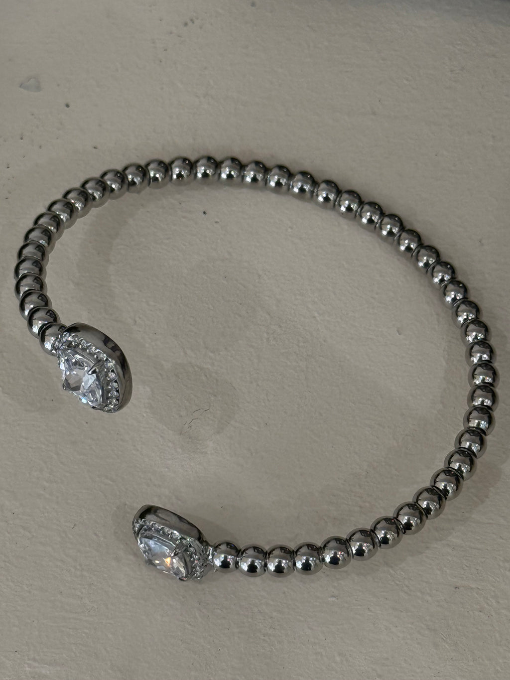 Bracelet Jonc 2 pierres Argent