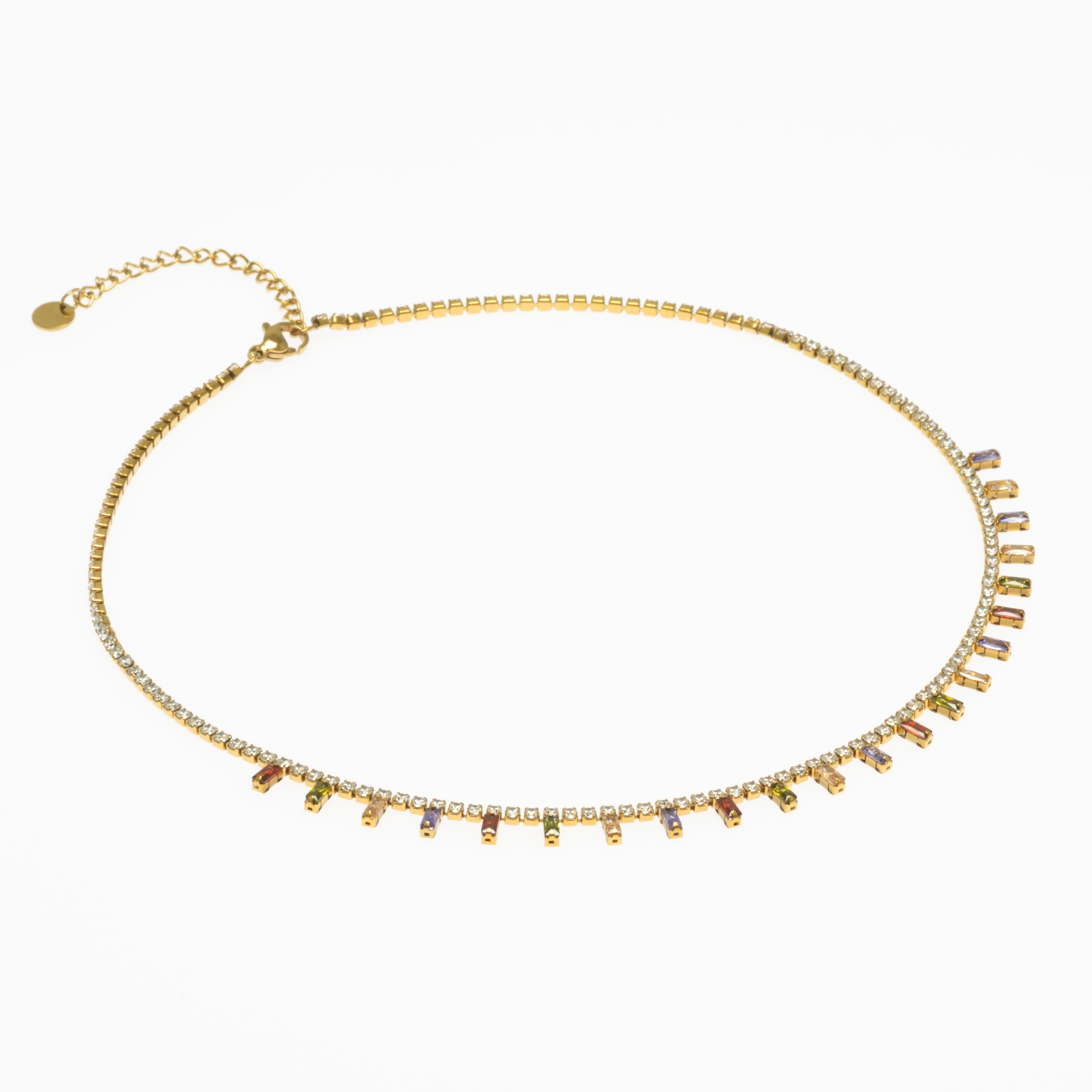 Collier Rivière Structurée Doré Multicolore