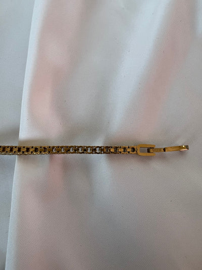 Bracelet rivière cristaux ronds - Blanc & Or 3mm