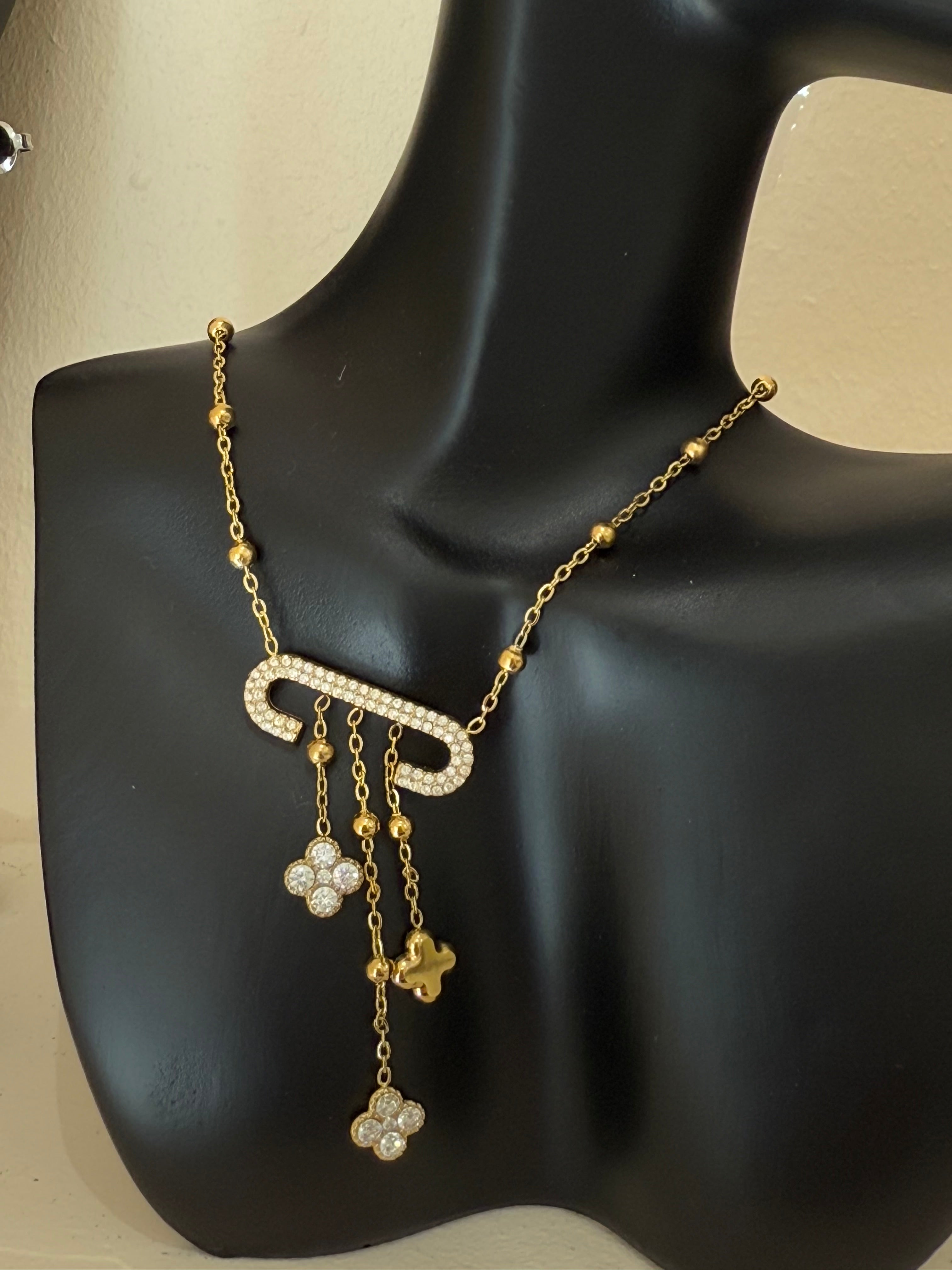 Collier Link trèfle Doré