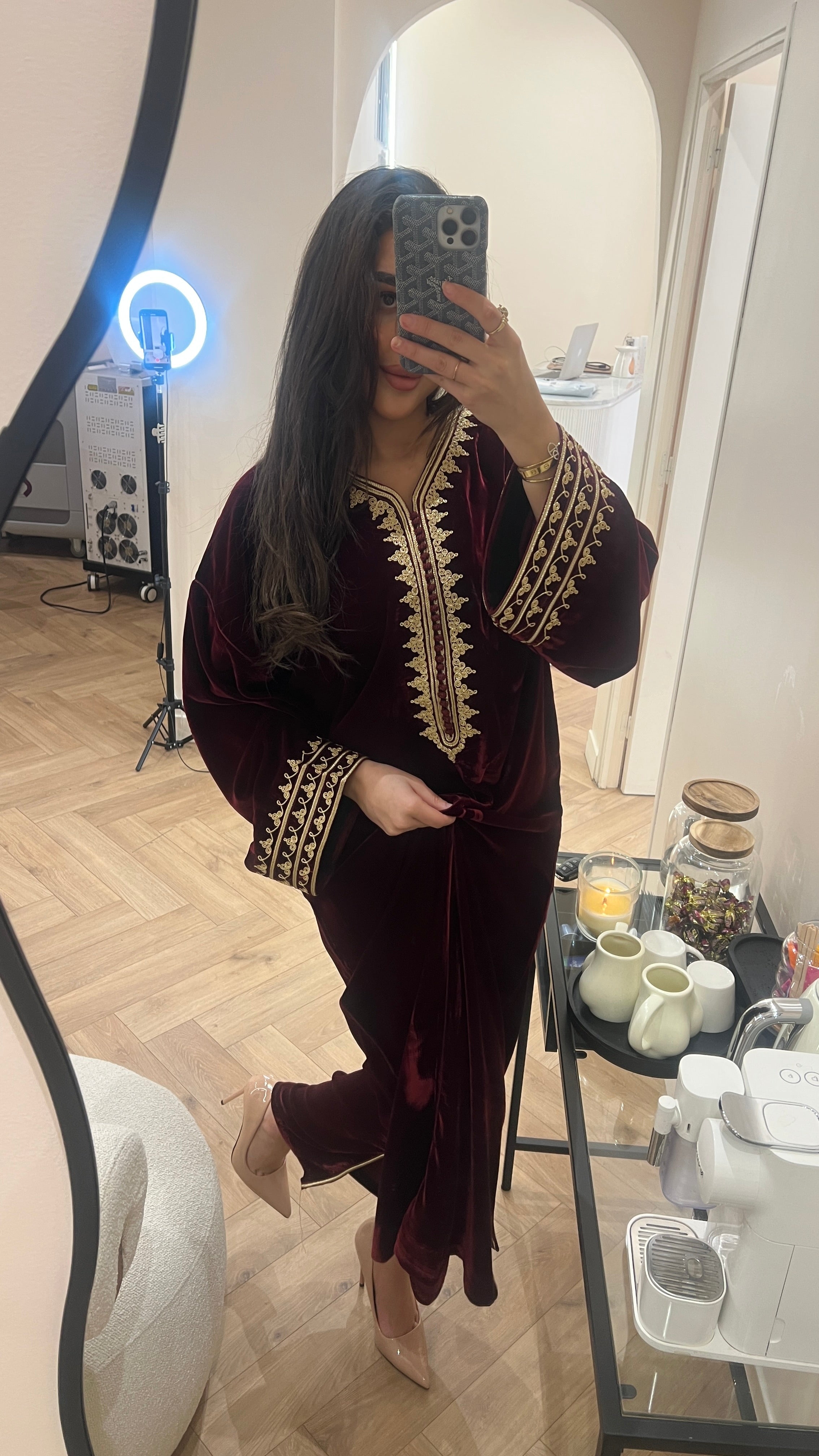 Caftan velours - Bordeaux