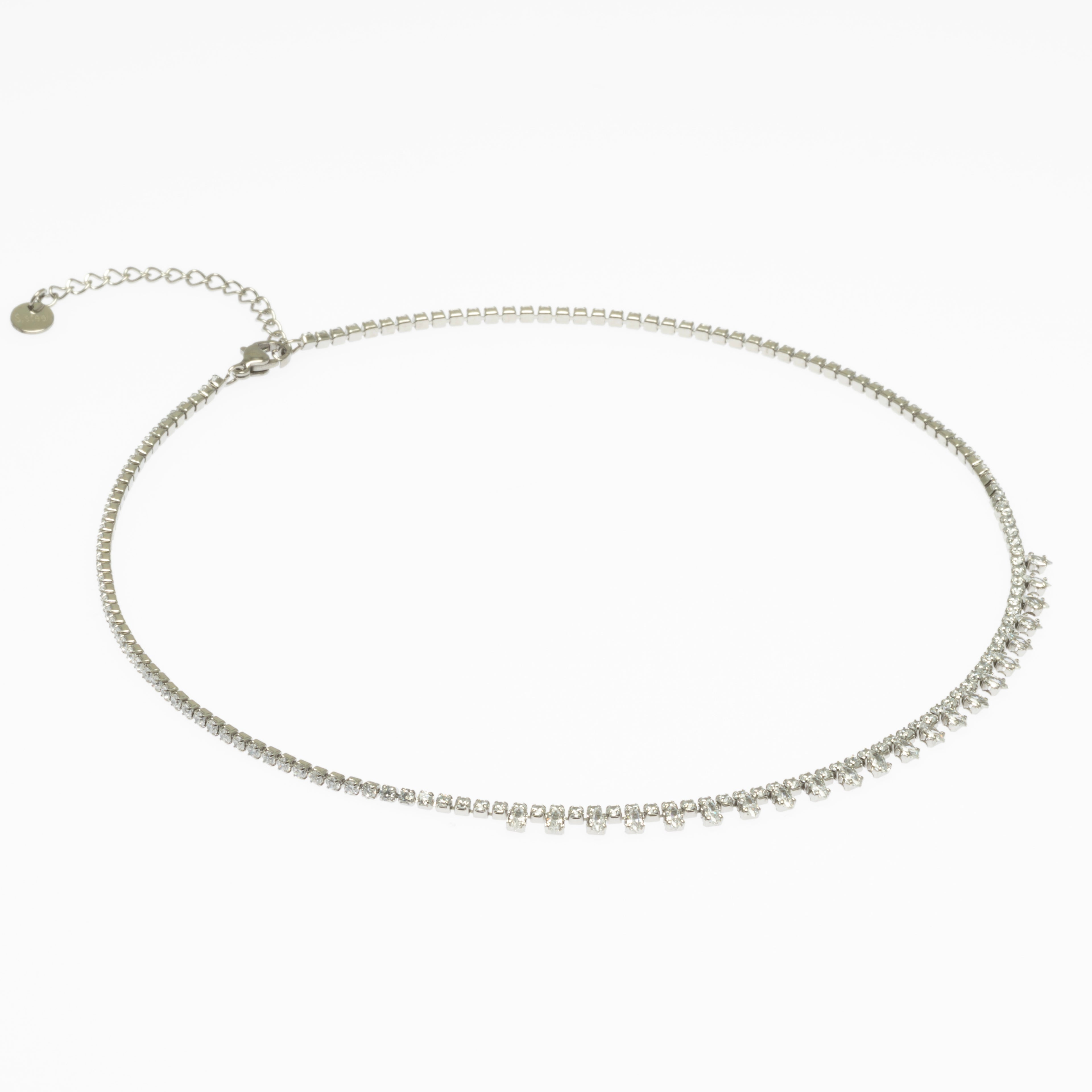 Collier Rivière Structurée Argenté