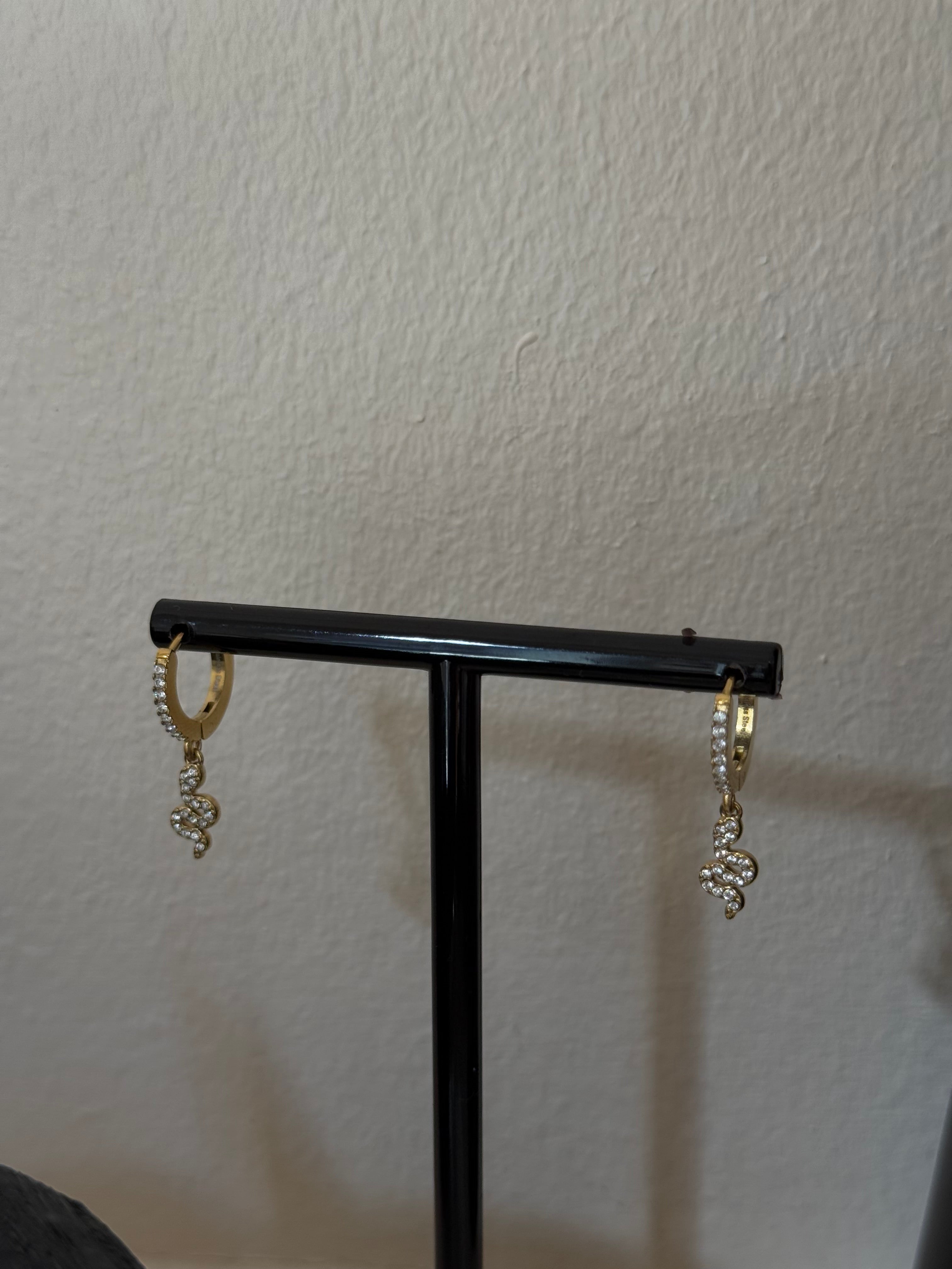 Boucles d'oreille Serpent Doré