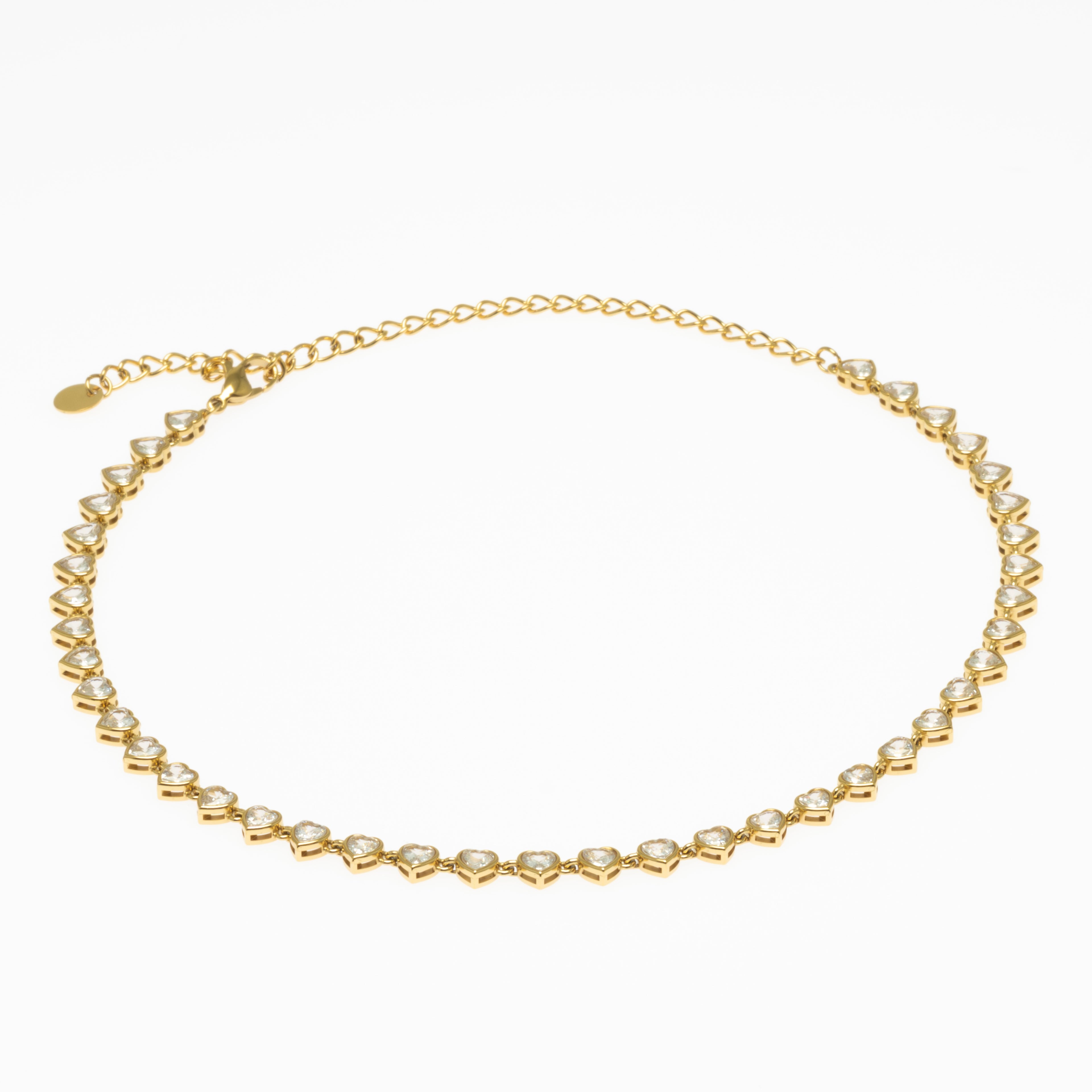 Collier Cœurs Blancs Doré