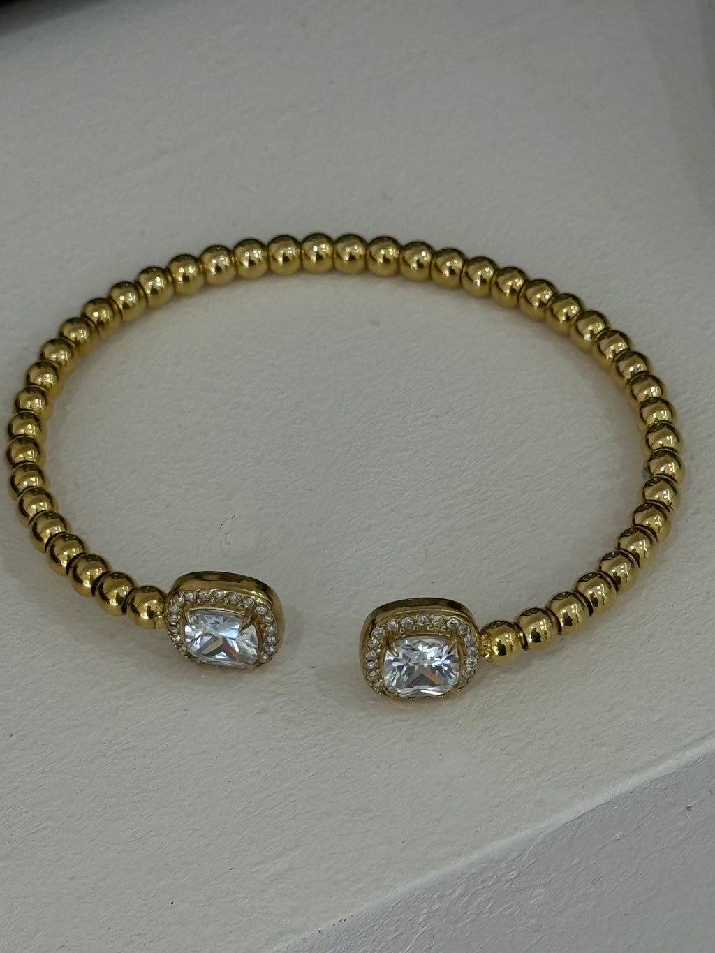 Bracelet Jonc 2 pierres Doré