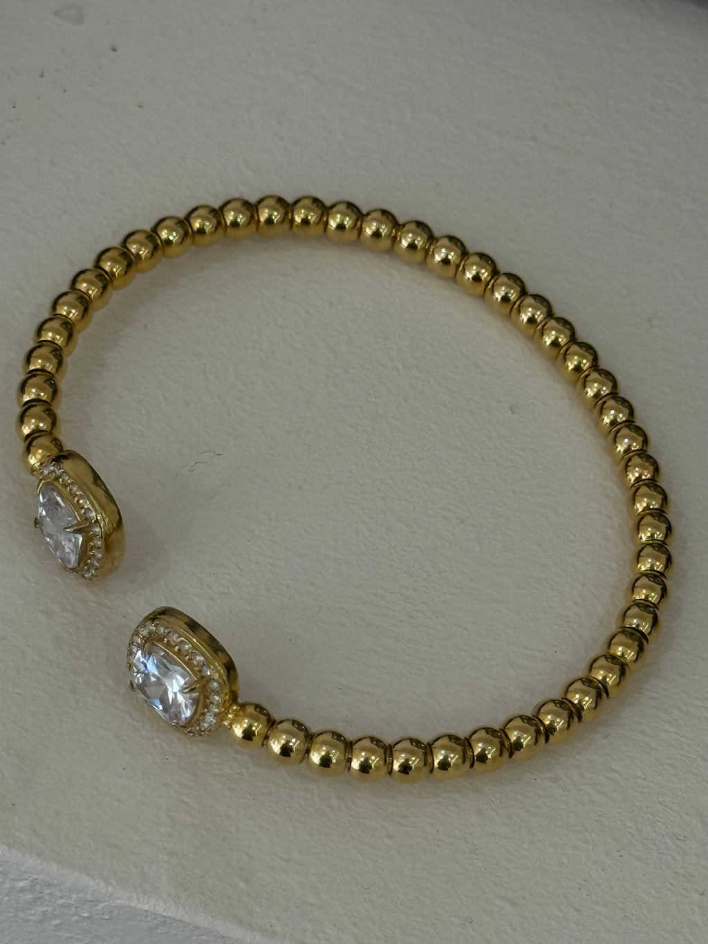 Bracelet Jonc 2 pierres Doré