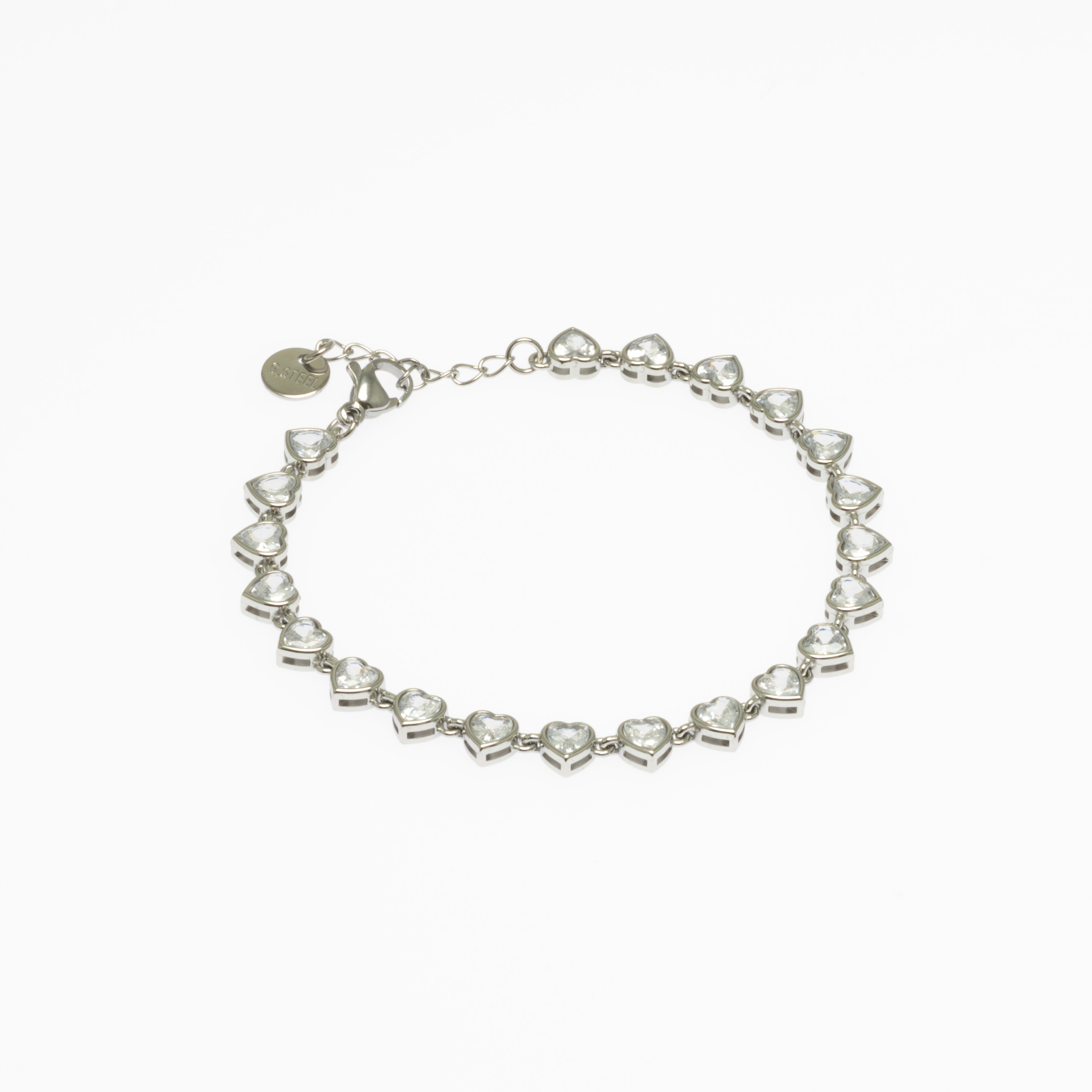 Bracelet Cœurs Blanc Argenté