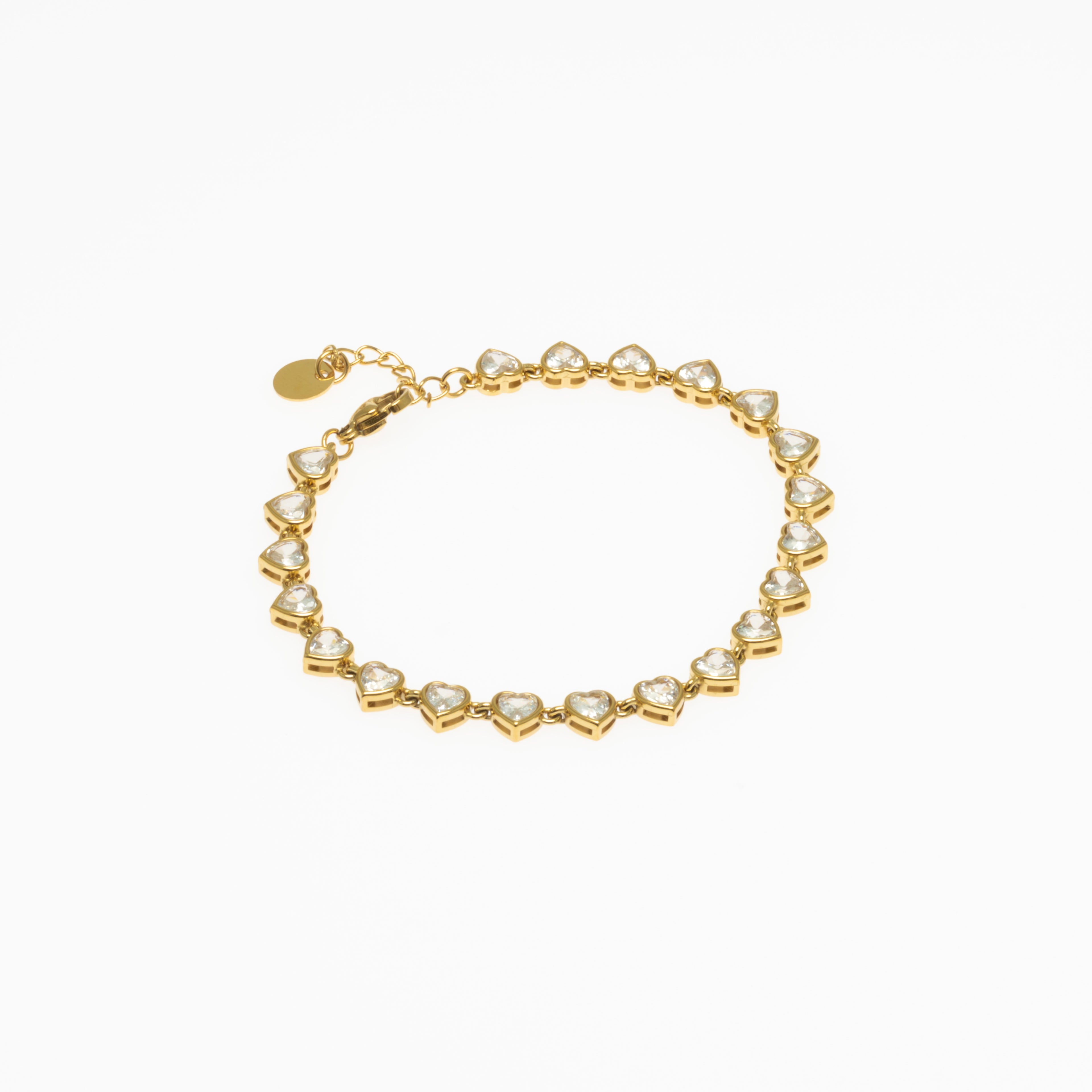 Bracelet Cœurs Blancs Doré