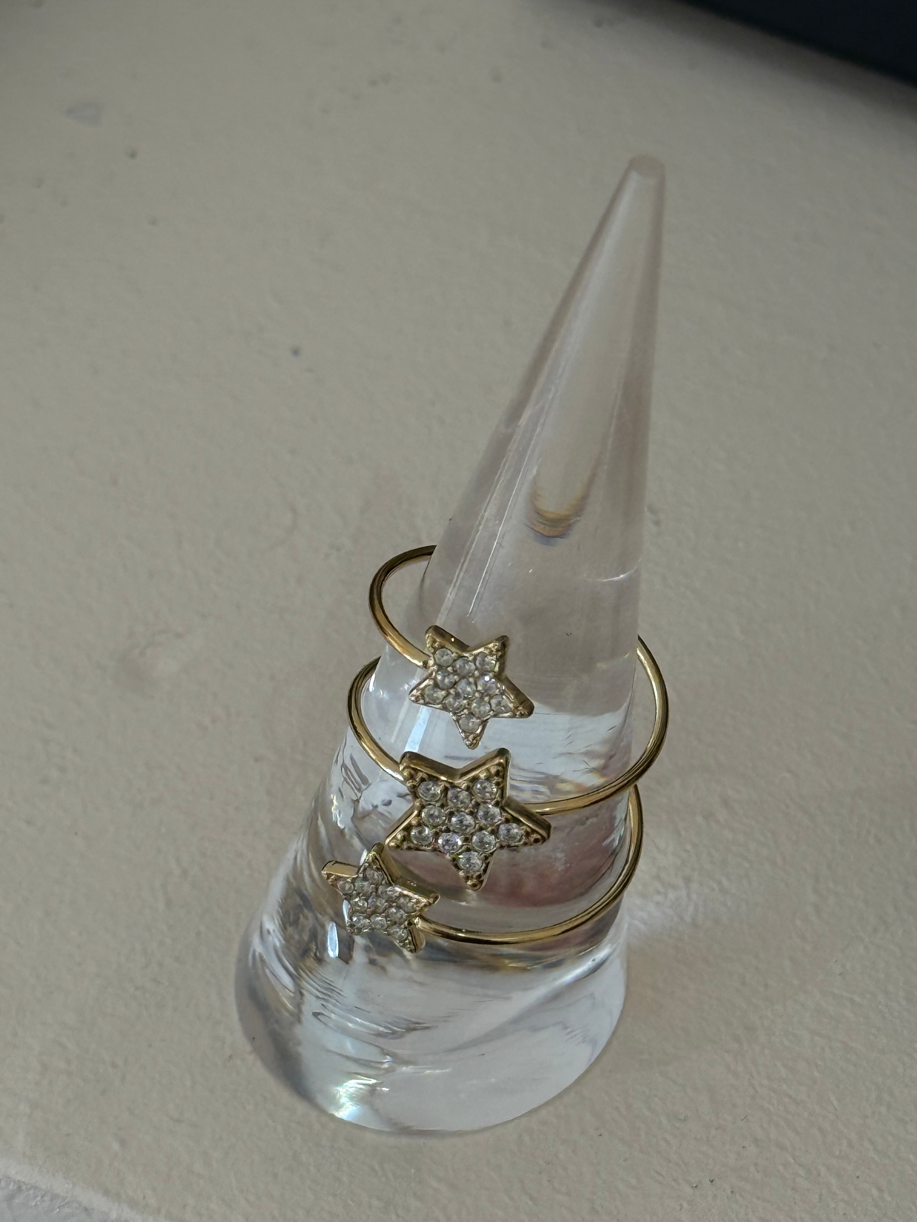 Bague fine Doré 3 Étoiles