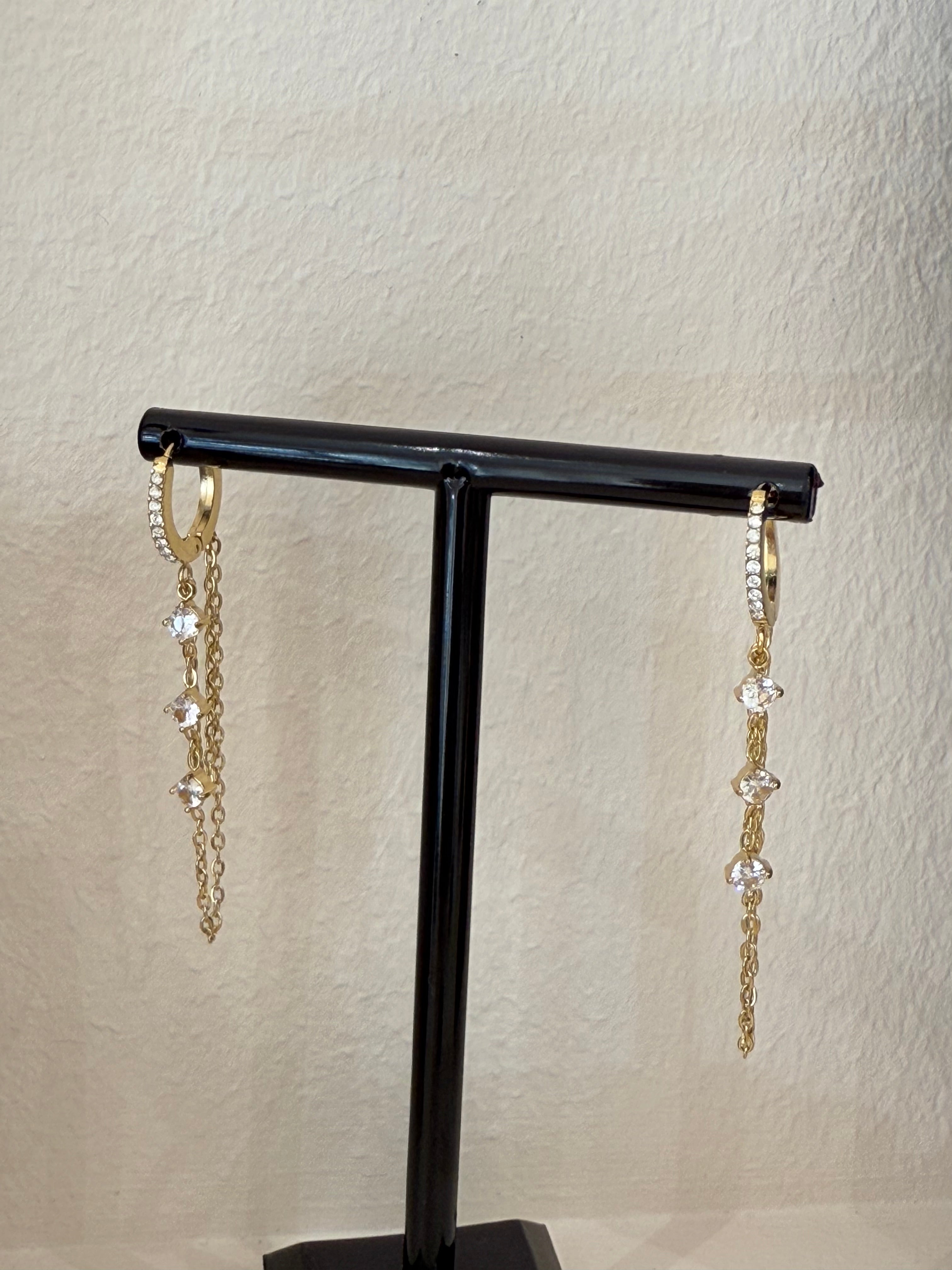 Boucles d'oreille pierre Doré