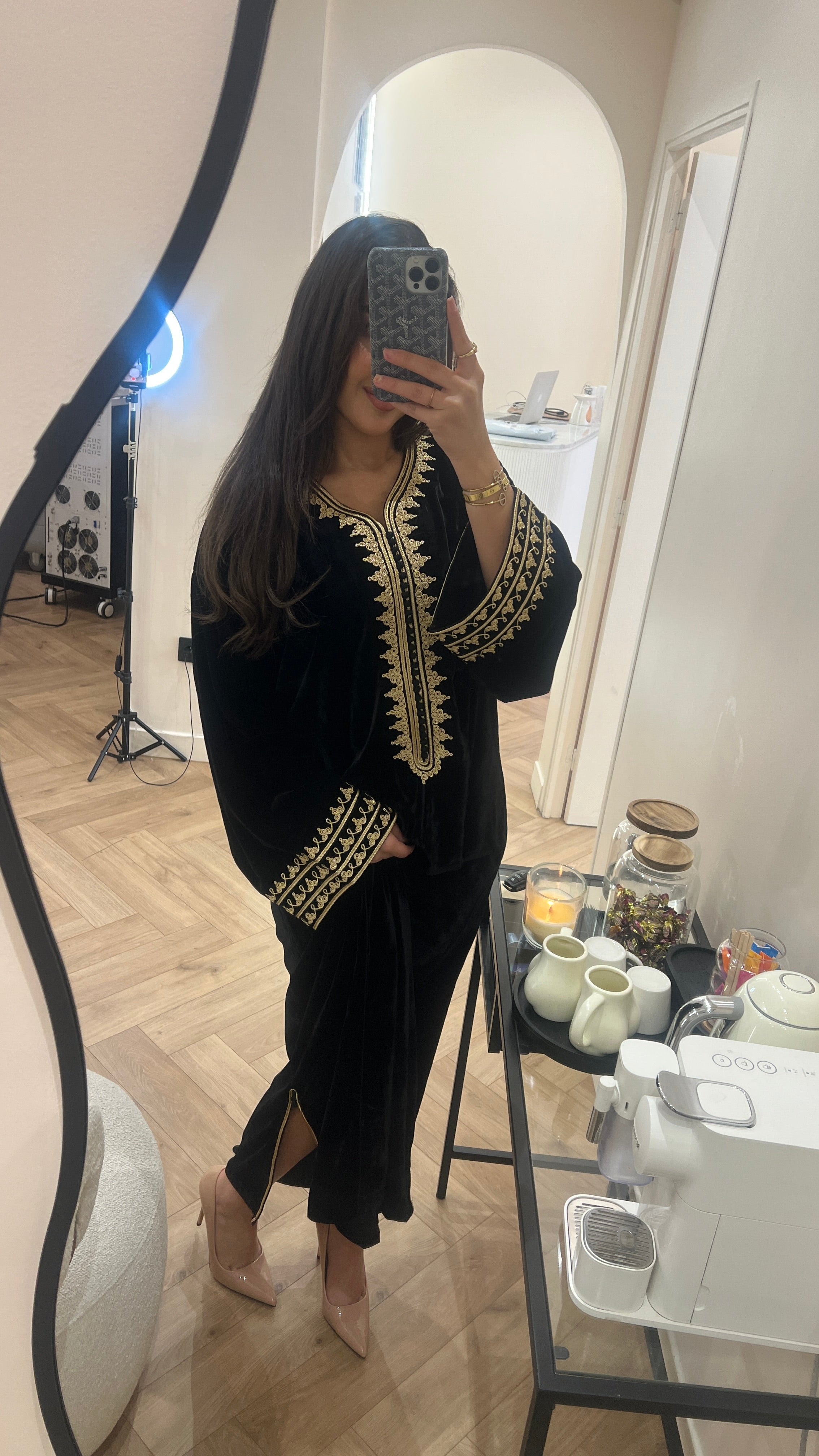 Caftan velours - Noir
