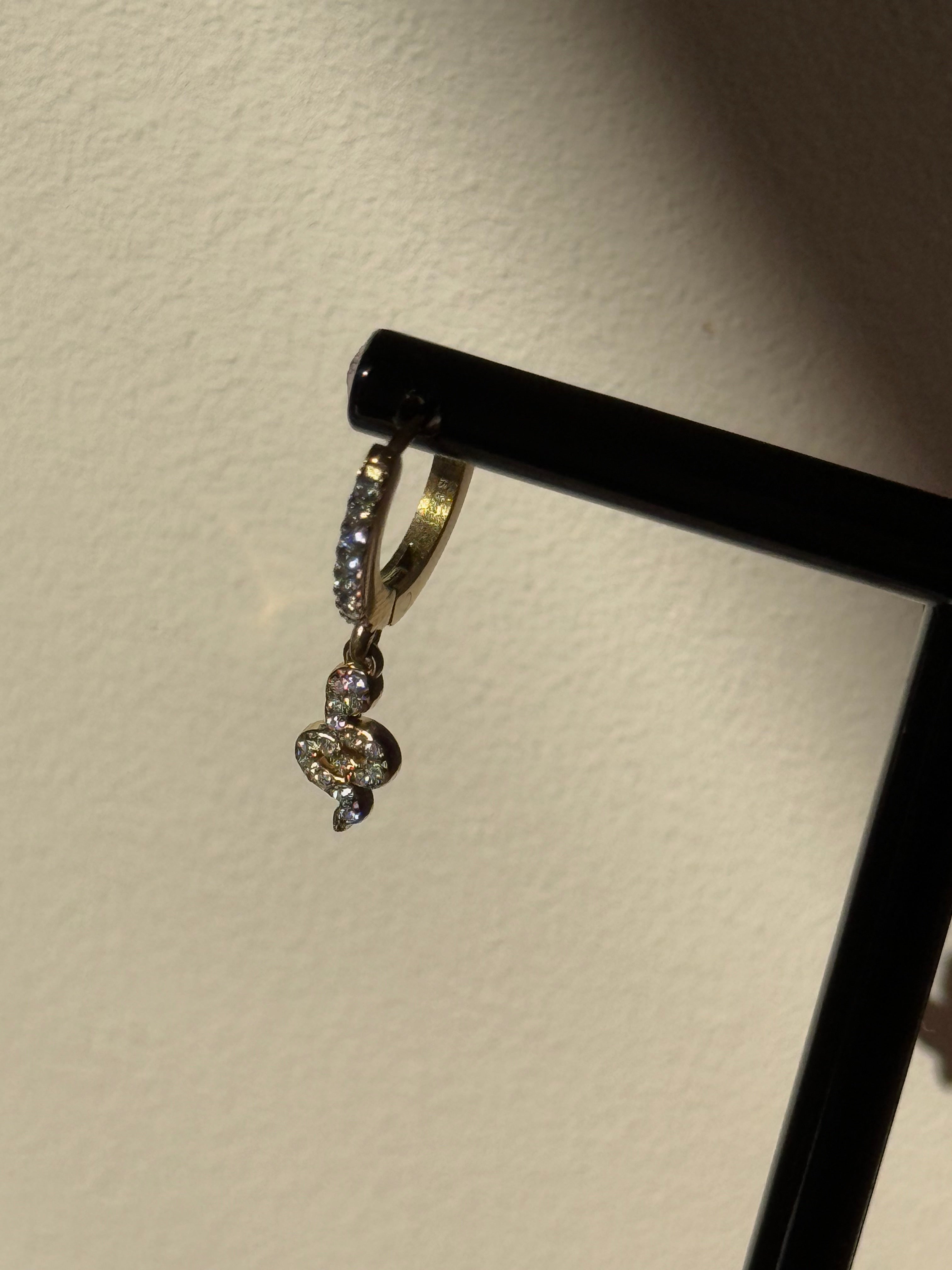 Boucles d'oreille Serpent Doré