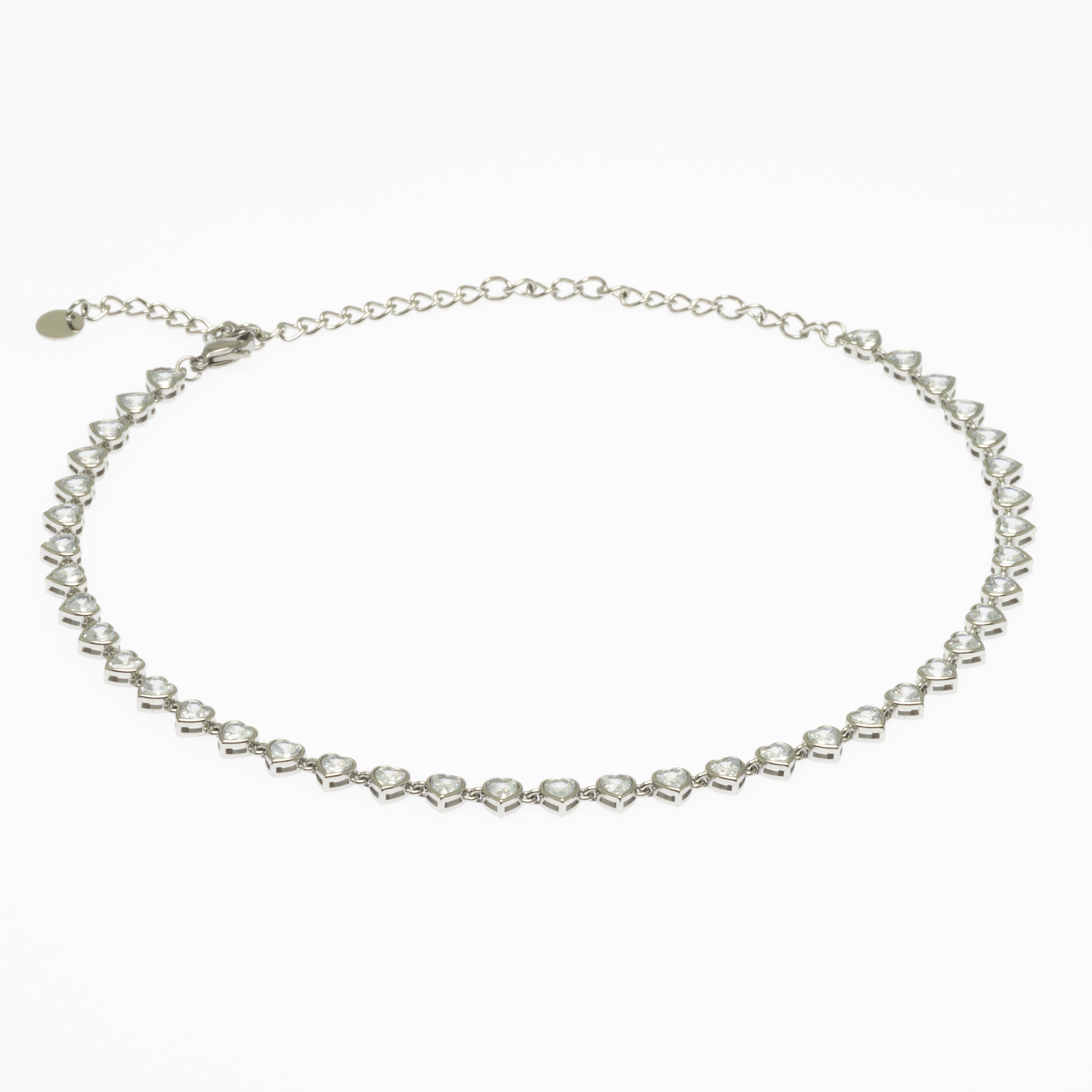 Collier Cœurs blanc Argenté
