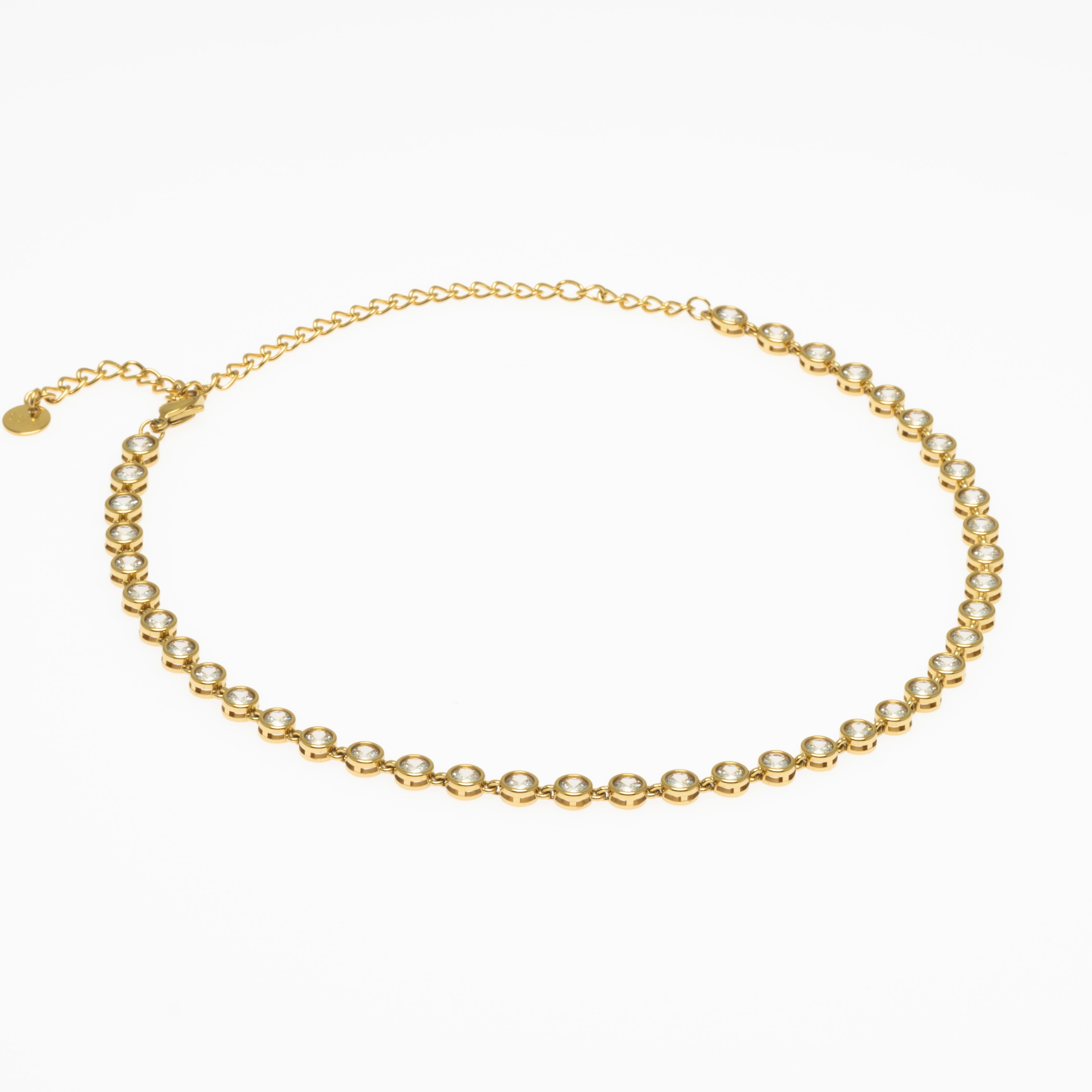 Collier Cercle Cristal Doré