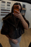 Fausse fourrure - MARRON VISON (Taille unique)