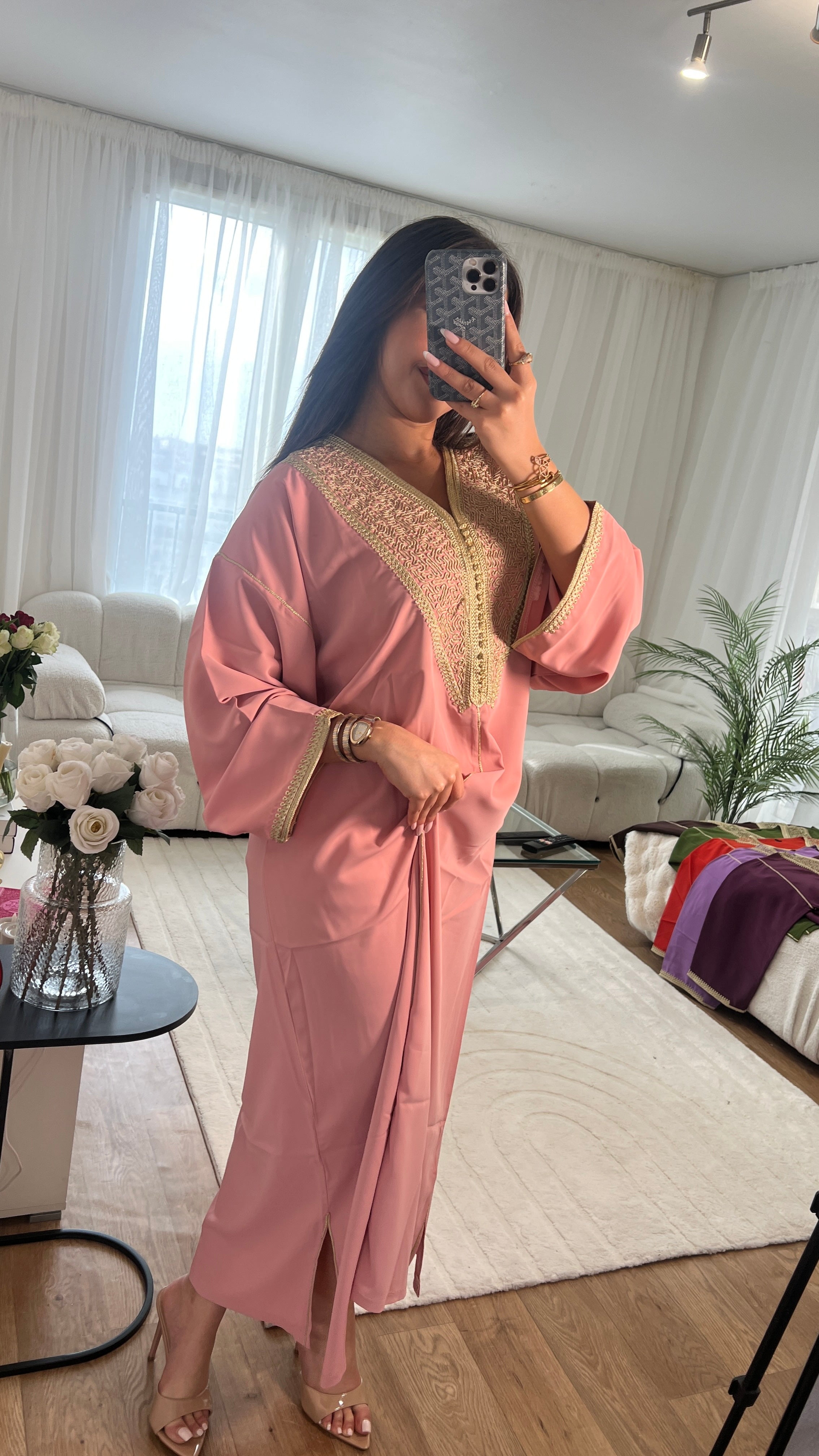 Caftan Marocain léger - Rose