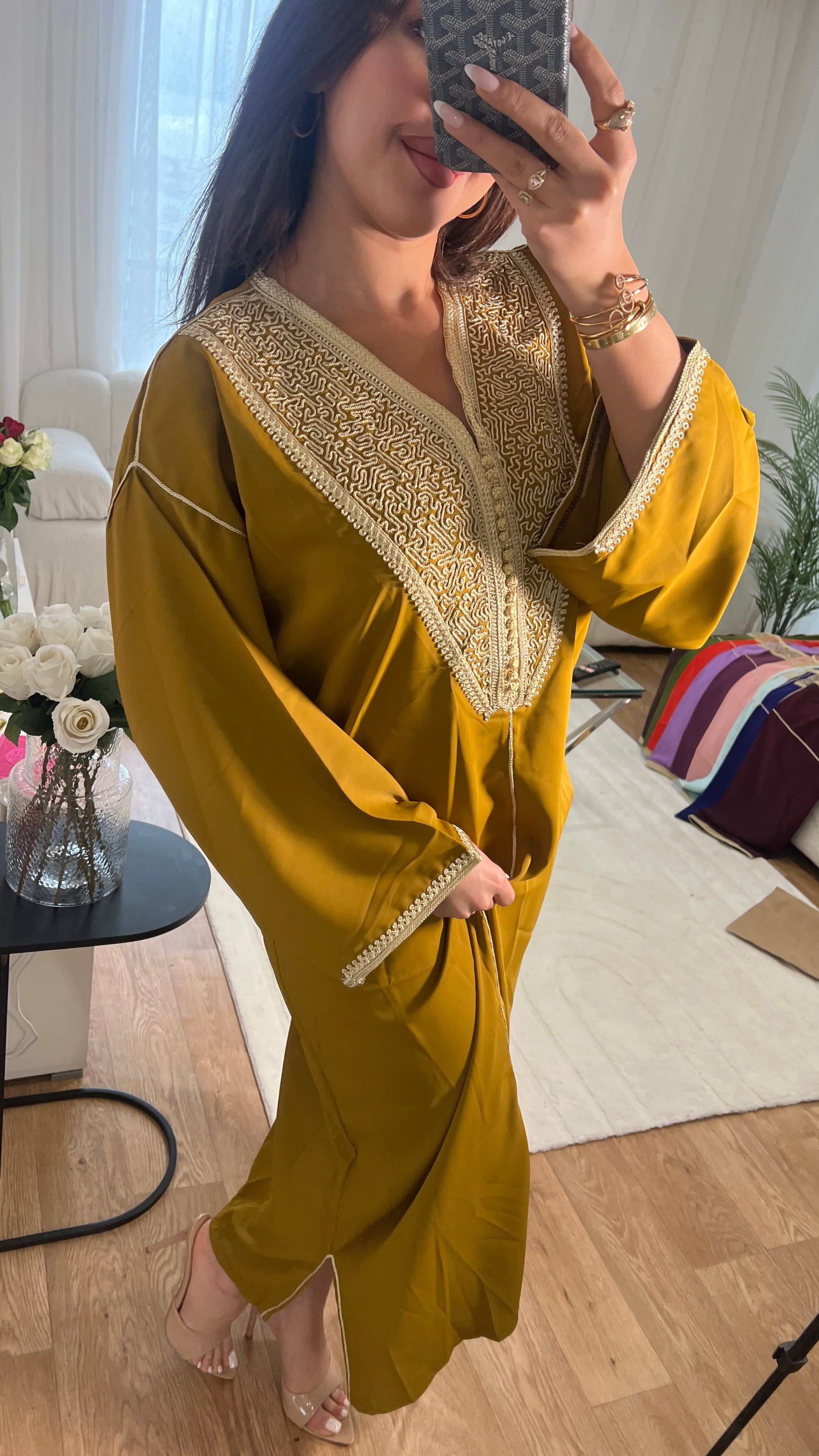 Caftan Marocain léger - Moutarde