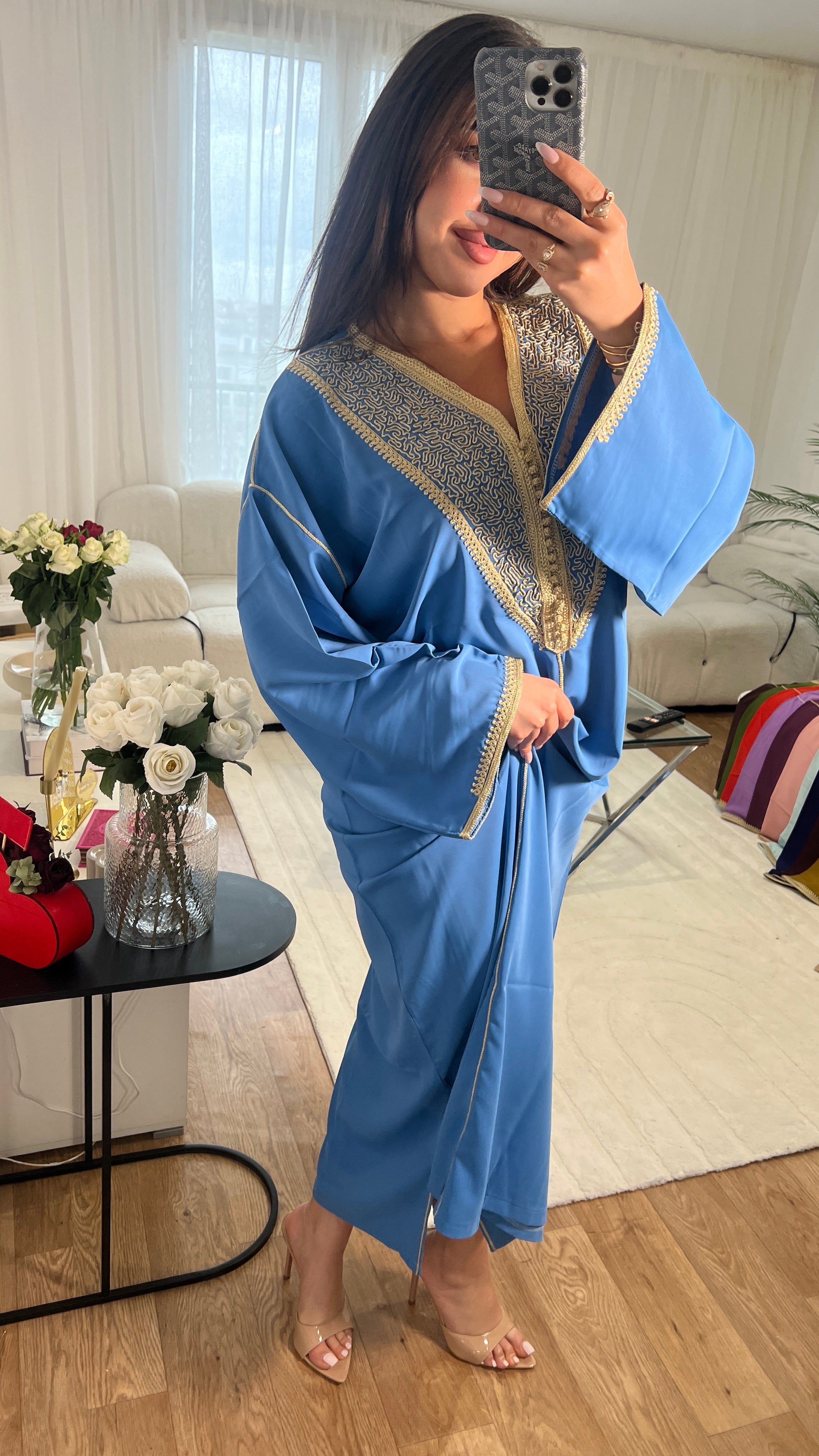 Caftan Marocain léger - Bleu