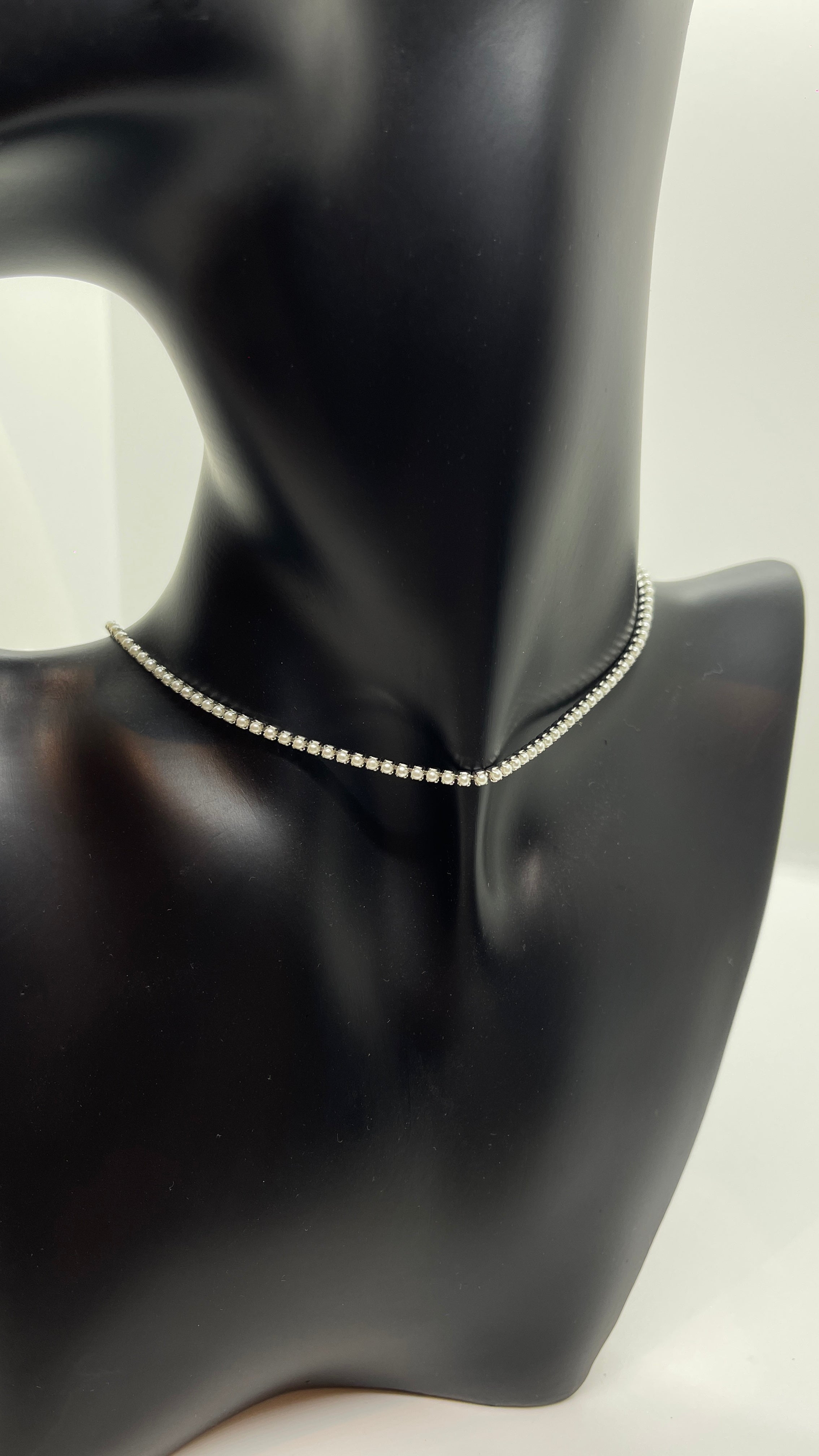 Choker perles - Argent