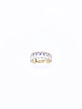 Bague cocktail cristaux Baguette - Blanc & Or