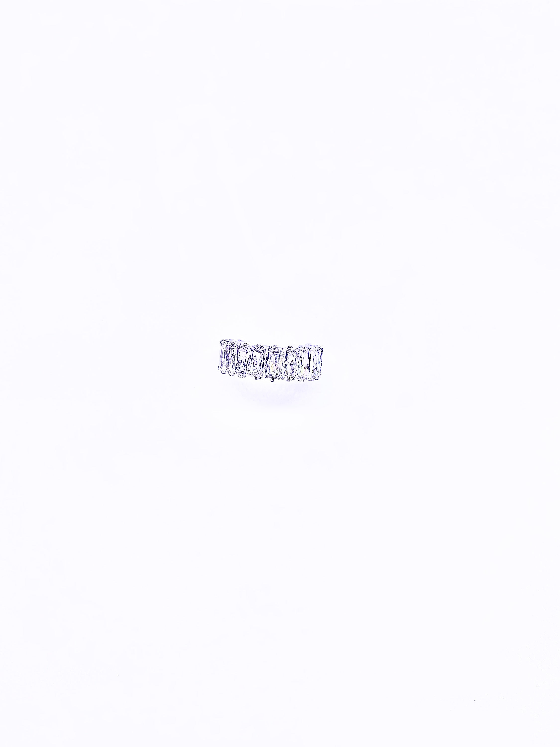 Bague cocktail cristaux Baguette - Blanc & Argent