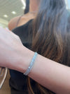 Bracelet rivière cristaux Baguette - Blanc & Argent